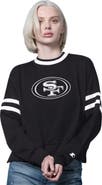 STARTER Women's Starter  Black San Francisco 49ers Rally Drop Shoulder Cropped Sweatshirt