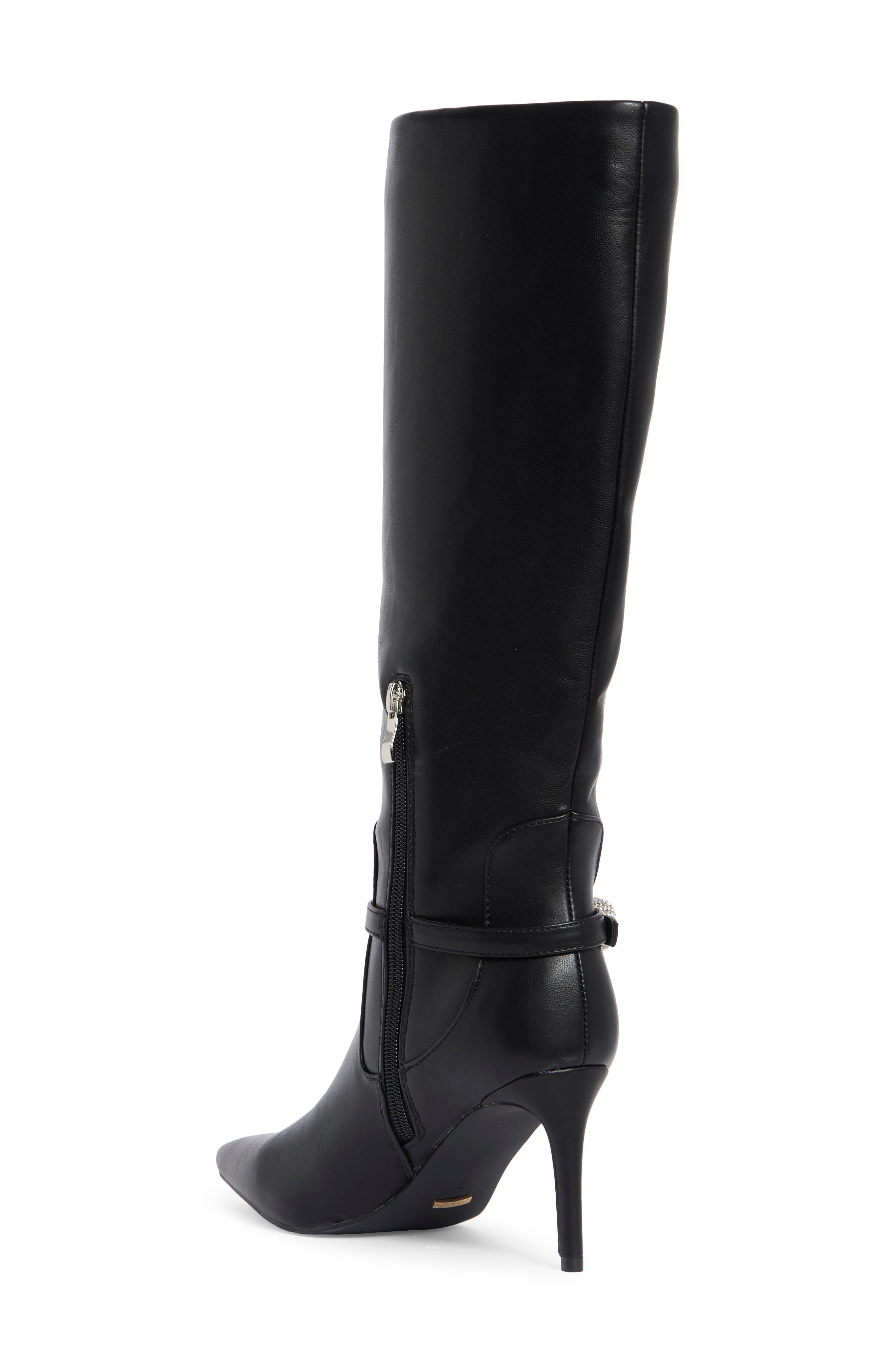 Domineca Knee High Faux Leather Boot, Alternate, color, BLACK