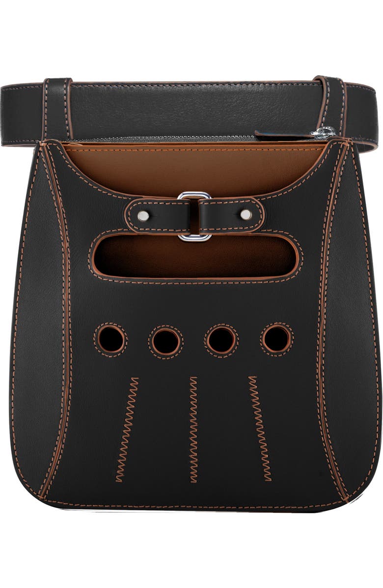 PERRIN PARIS Cabbie Belt Bag, Main, color, Black/Caramel