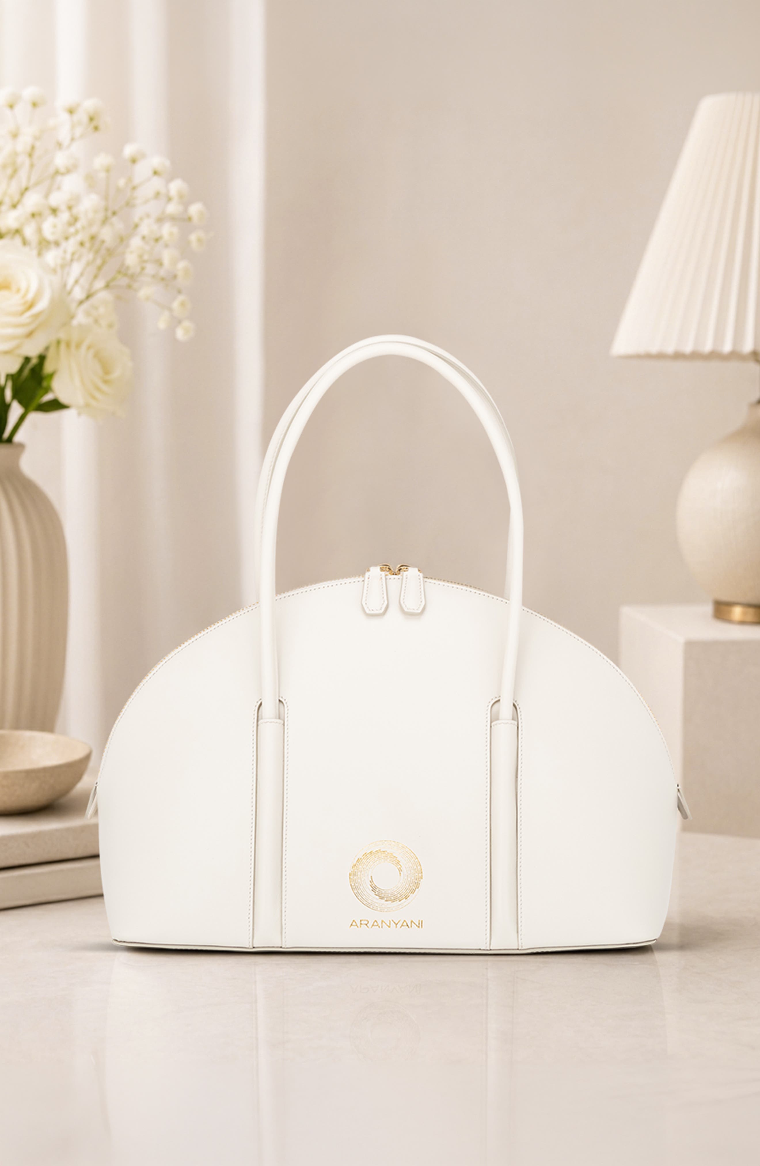 Aranyani Kiko Monogram Debossed Top-Handle Bag, Alternate, color, Sand