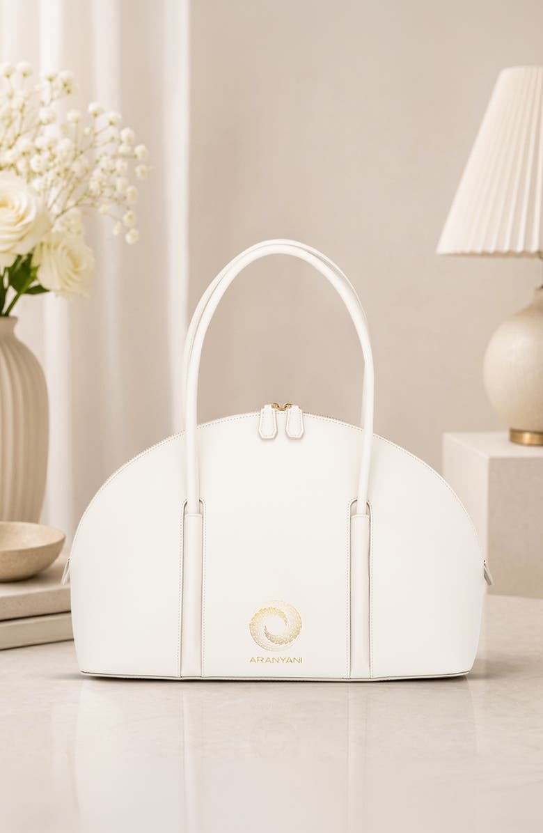Aranyani Kiko Monogram Debossed Top-Handle Bag, Alternate, color, Sand
