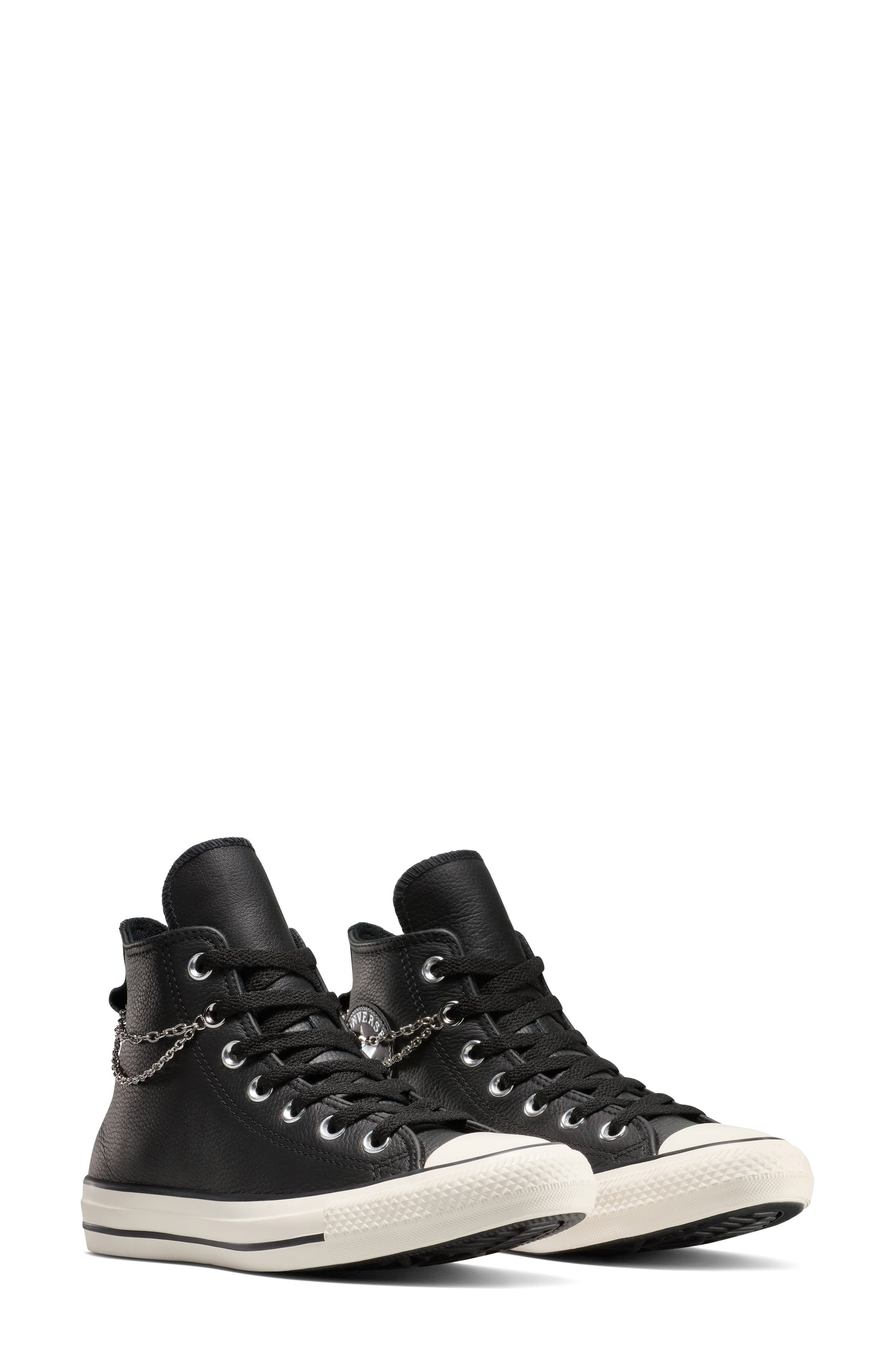 Converse Chuck Taylor<sup>®</sup> All Star<sup>®</sup> Chains High Top Sneaker, Main, color, Black/ Silver/ Egret