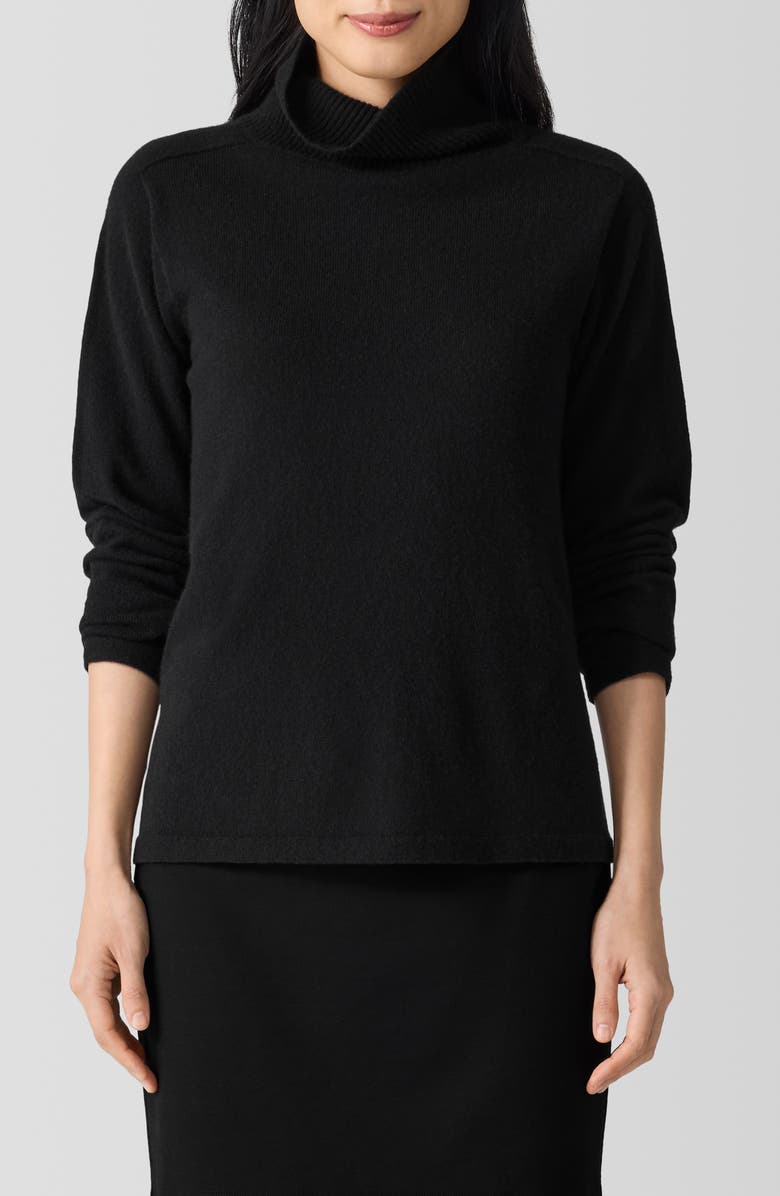 Eileen Fisher Boxy Cashmere Turtleneck Sweater, Main, color, 