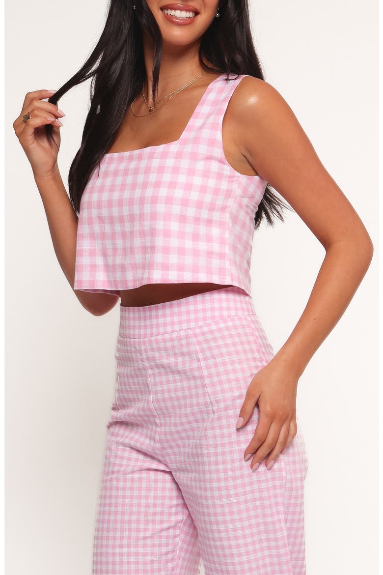 Devlin Check Crop Tank, Alternate, color, PINK GINGHAM