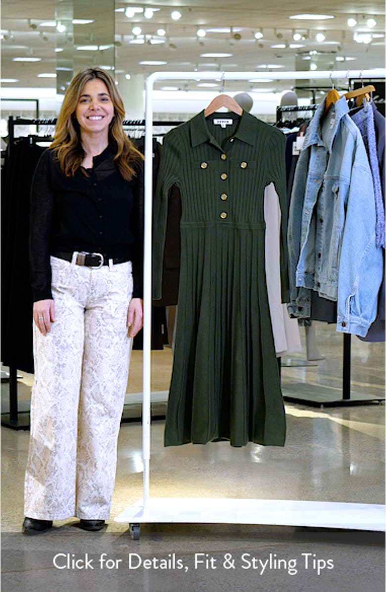 Long Sleeve Rib Knit Shirtdress, sales video thumbnail