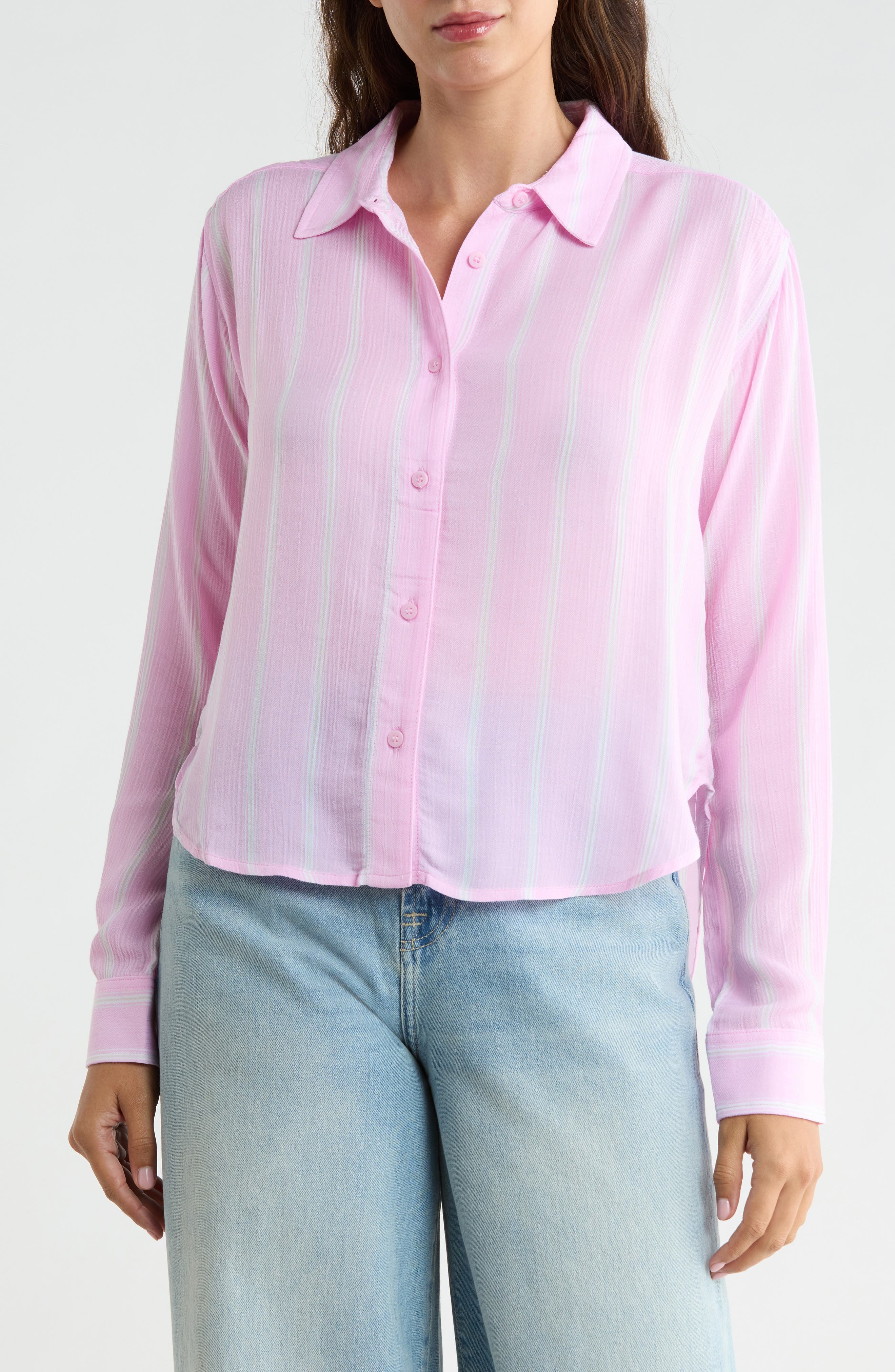 Jayleah Stripe Modal Button-Up Shirt