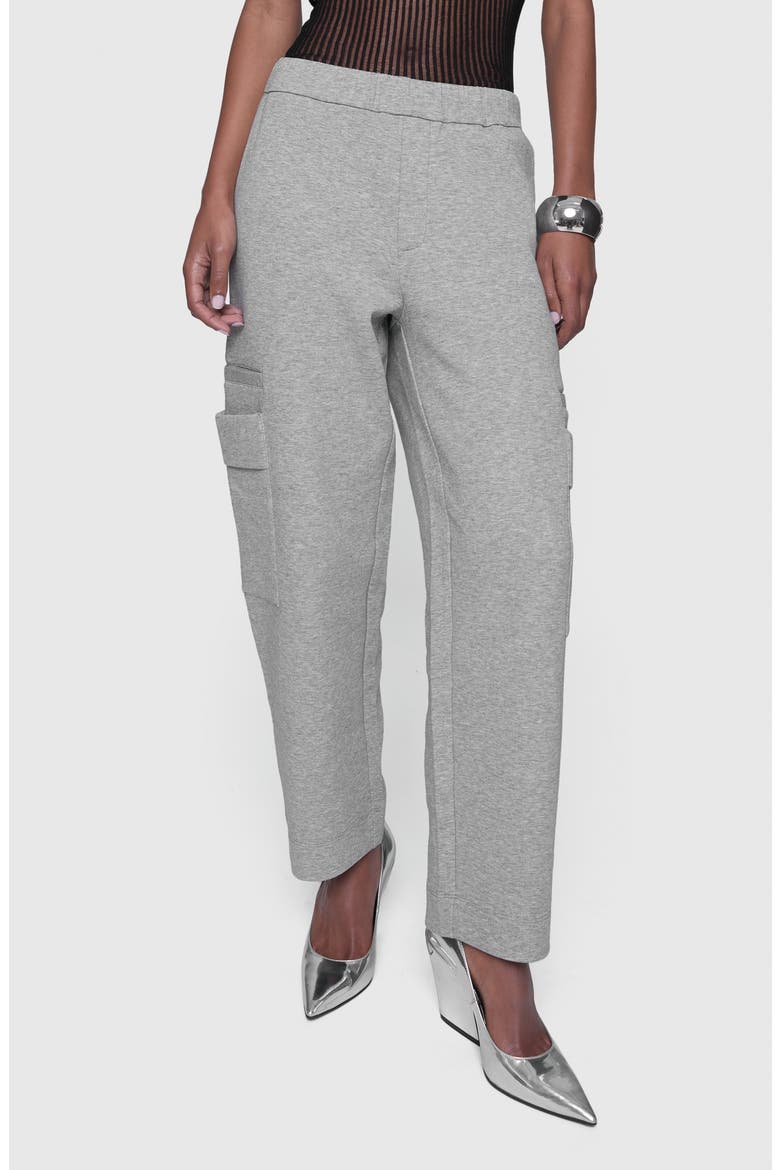 Viv Cotton Blend Scuba Cargo Pants, Main, color, HEATHER GREY