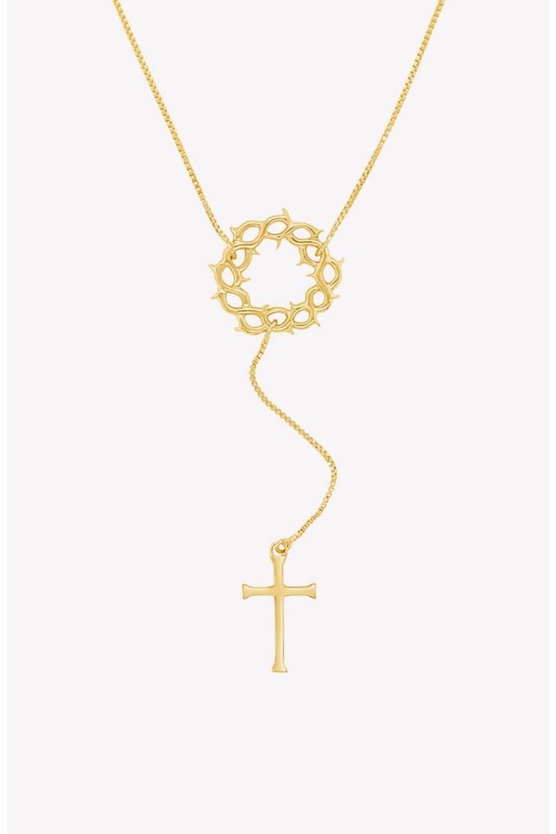 Crown Of Thorns Y Necklace, Main, color, 18k Gold Plated