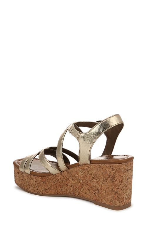 Shop Blowfish Malibu Aurora Strappy Wedge Sandal In Gold Faux Leather