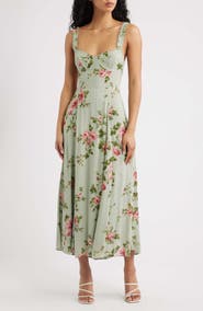 Reformation Lela Floral Print Midi Dress