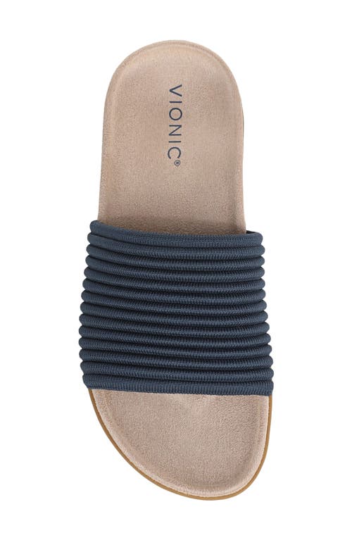 Vionic Evie Slide Sandal In Blue