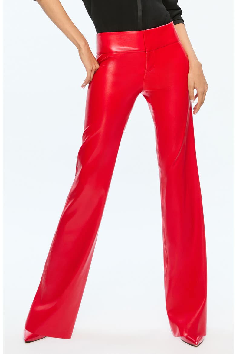 Olivia Faux Leather Pants, Main, color, BRIGHT RUBY