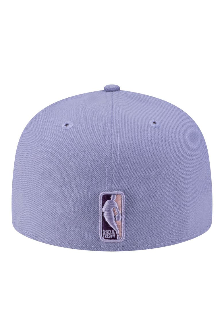 Men's New Era Lavender Los Angeles Lakers Color Pack 59FIFTY Fitted Hat, Alternate, color, Lavender