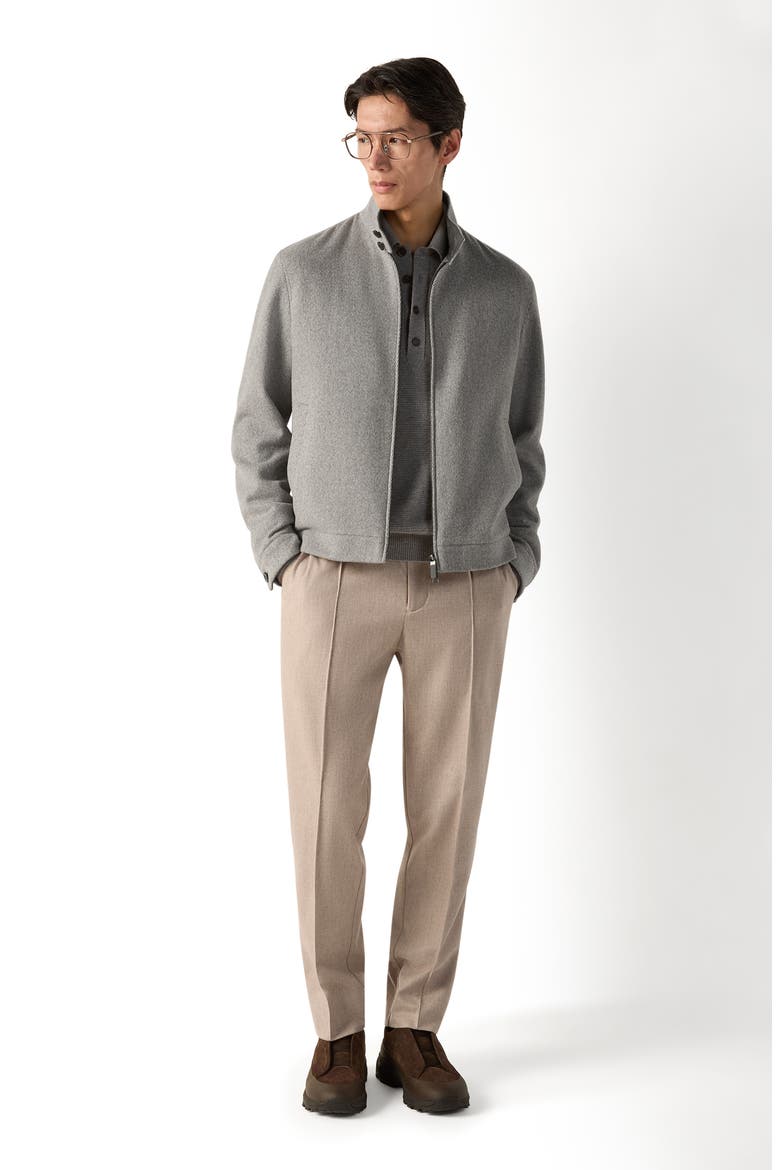Wool Blend Pleated Trousers, Alternate, color, LIGHT TAUPE