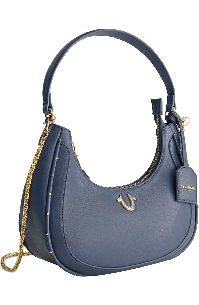 True Religion Zip Top Crescent Hobo Bag, Alternate, color,