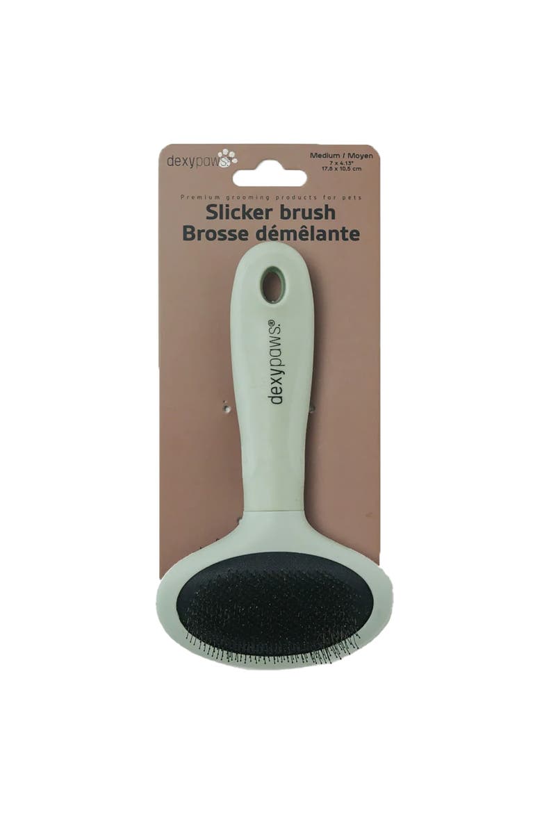 Slicker Brush, Medium, Sage Green, Dog & Cat Grooming Tool, Main, color, Green