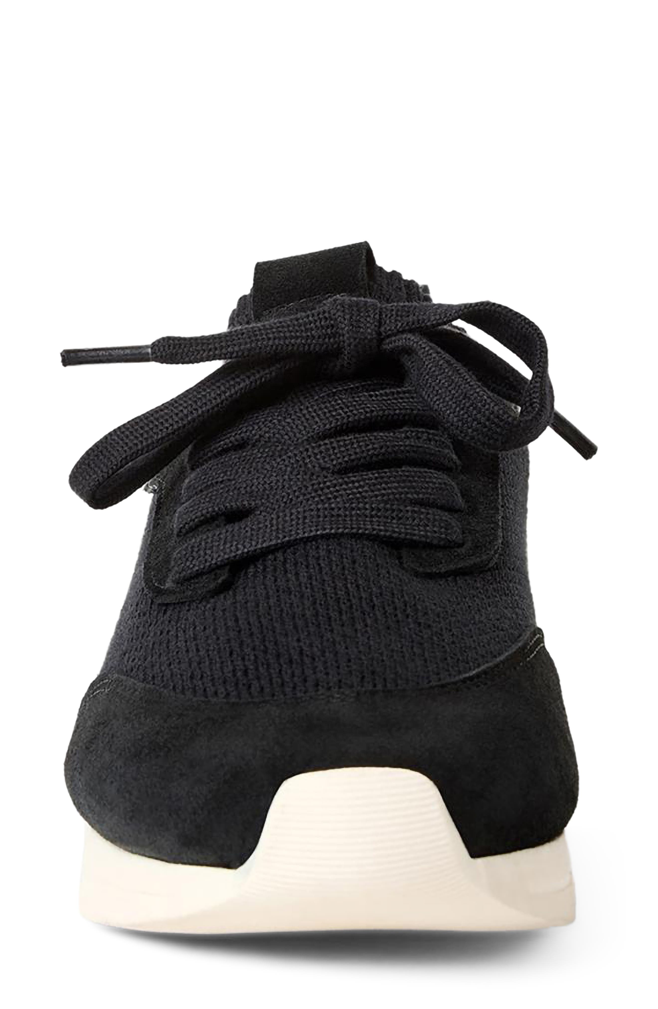 Aquatalia Rolo Knit Sneaker, Alternate, color, Black Knit