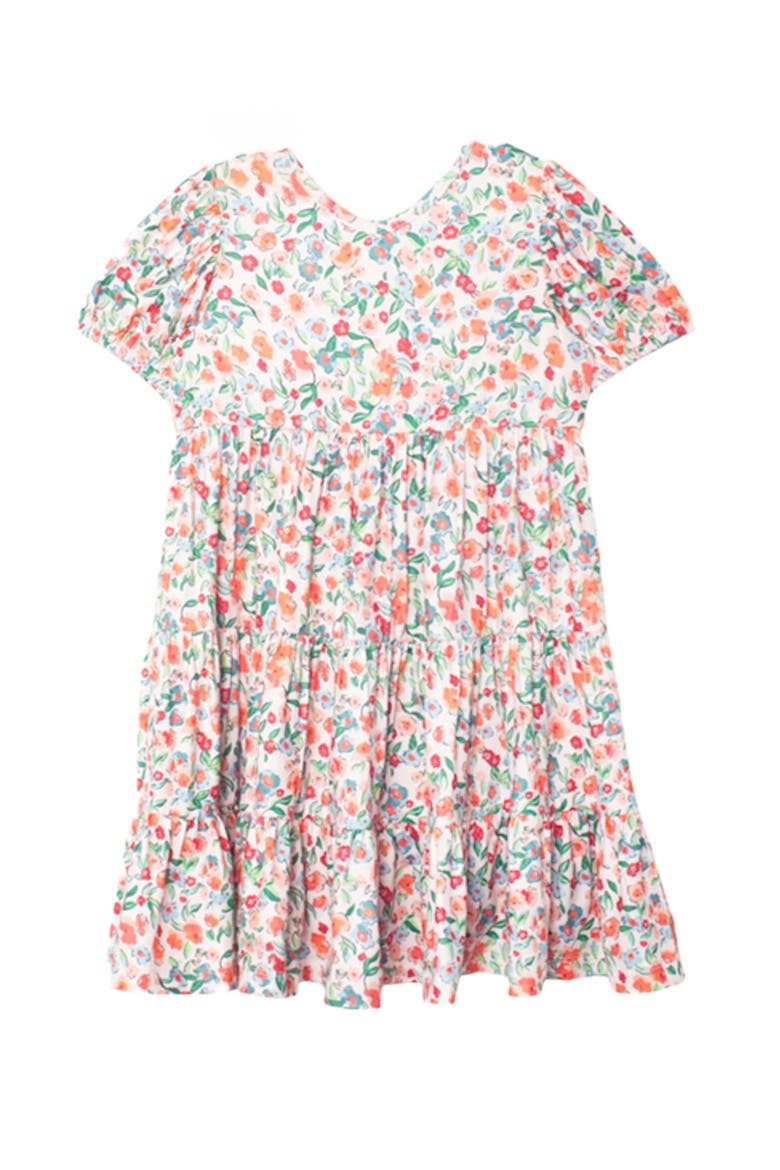 Florentine Short Gathered Sleeve Dress, Main, color, Orange