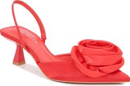 BERNESS Camellia Satin Rose Slingback Kitten Heel Pump