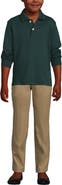 Lands' End School Uniform Kids Long Sleeve Interlock Polo Shirt