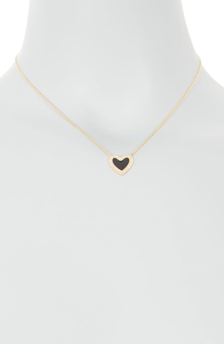 Sterling Forever 14K Gold Plated CZ Antonia Heart Pendant Necklace, Alternate, color, Gold