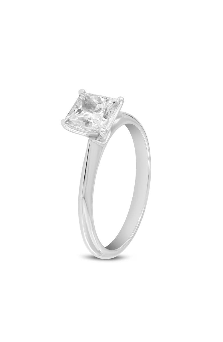 LuvMyJewelry Rhea Princess 14K Gold Princess Cut Lab Grown Diamond Classic Solitaire Ring - 1.25 Ct, Alternate, color, 14K White Gold