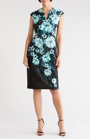 Connected Apparel Print Sheath Dress