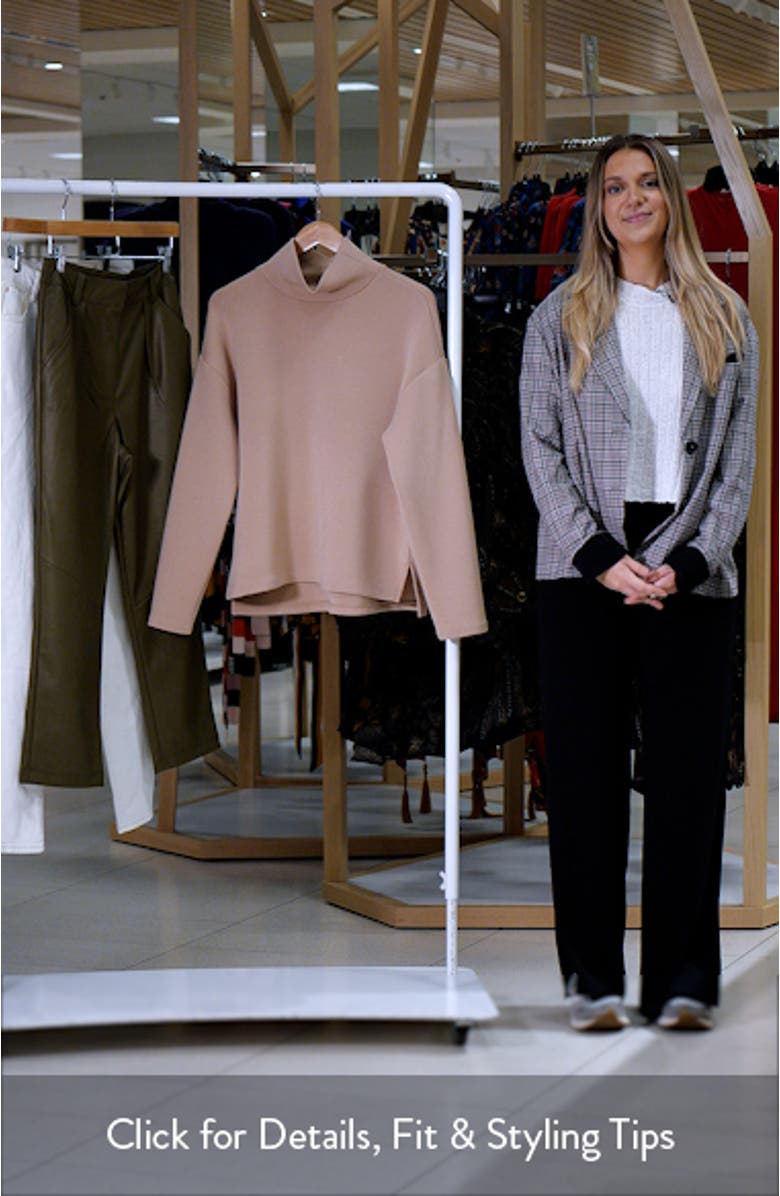 Scuba Knit Turtleneck Long Sleeve Top, sales video thumbnail