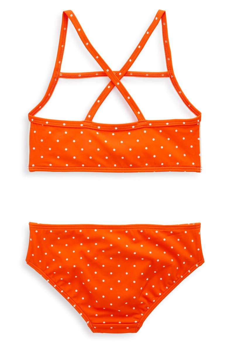 Kids' Embroidered Two-Piece Swimsuit, Alternate, color, BRIGHT ORANGE