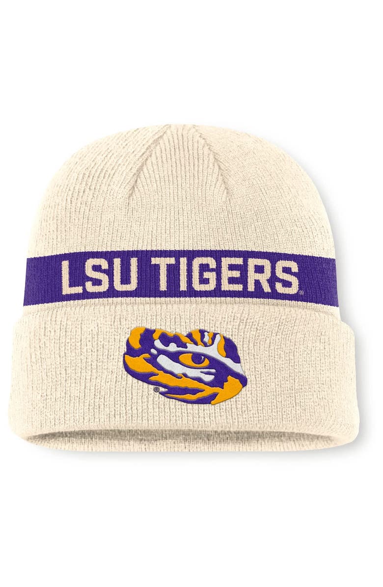 Nike Men's Nike Natural LSU Tigers Peak Primetime Utility Cuffed Knit Hat, Main, color, Natural