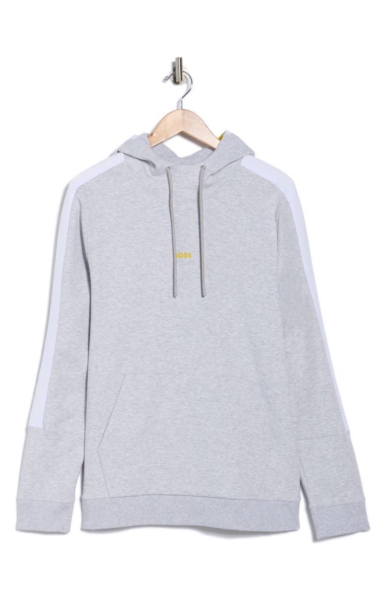 BOSS Soody Logo Hoodie, Alternate, color, Light Pastel/ Grey
