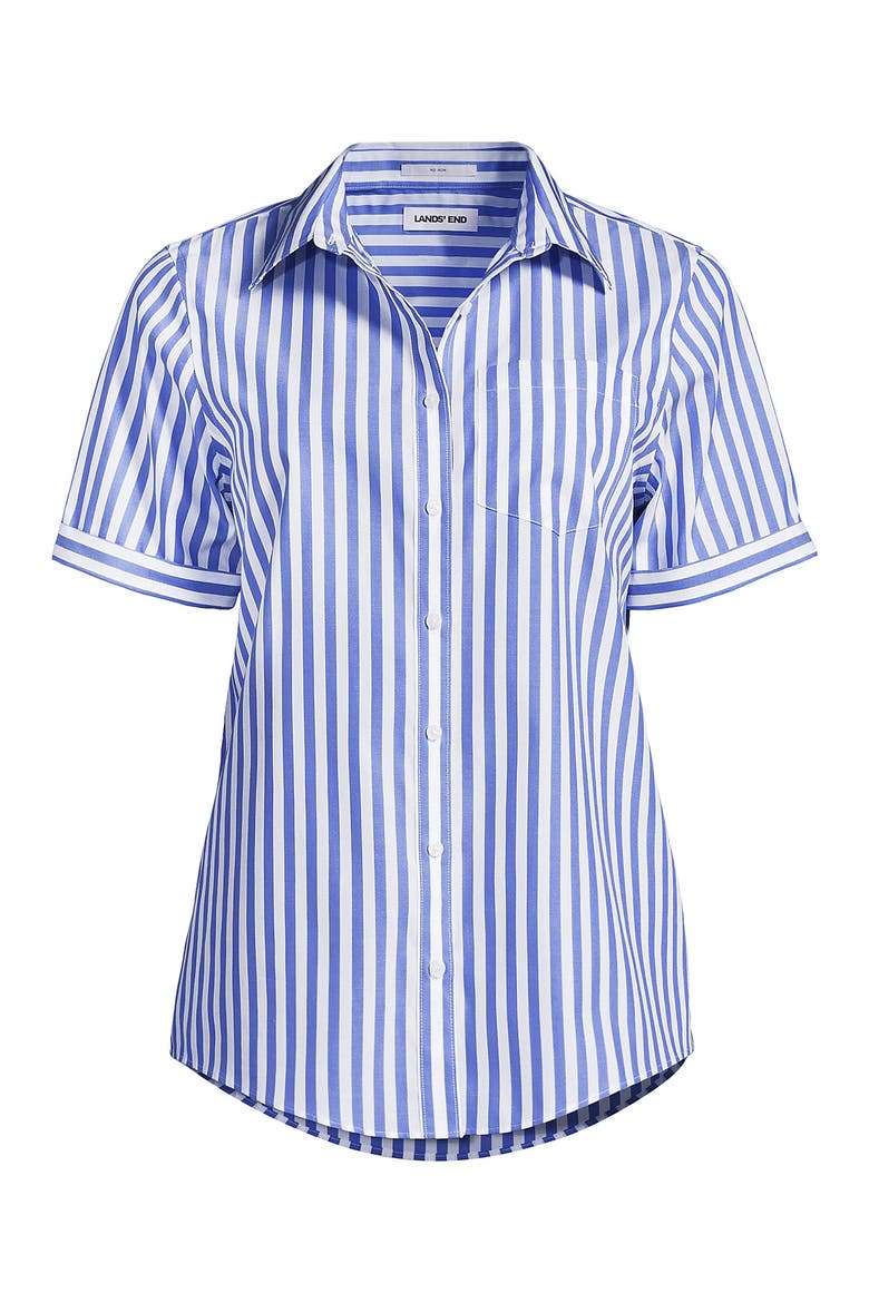 Plus Size Wrinkle Free No Iron Shirt, Alternate, color, Clear Blue Refined Stripe