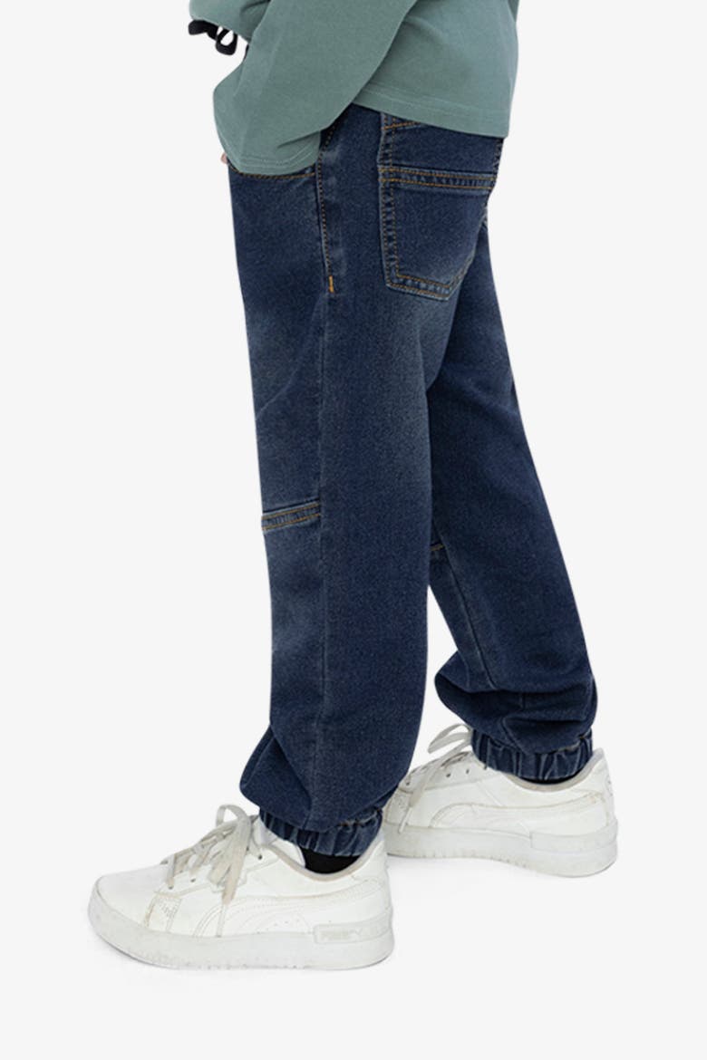 French Terry Denim Relaxed Jogger Pants, Alternate, color, Navy Blue Denim