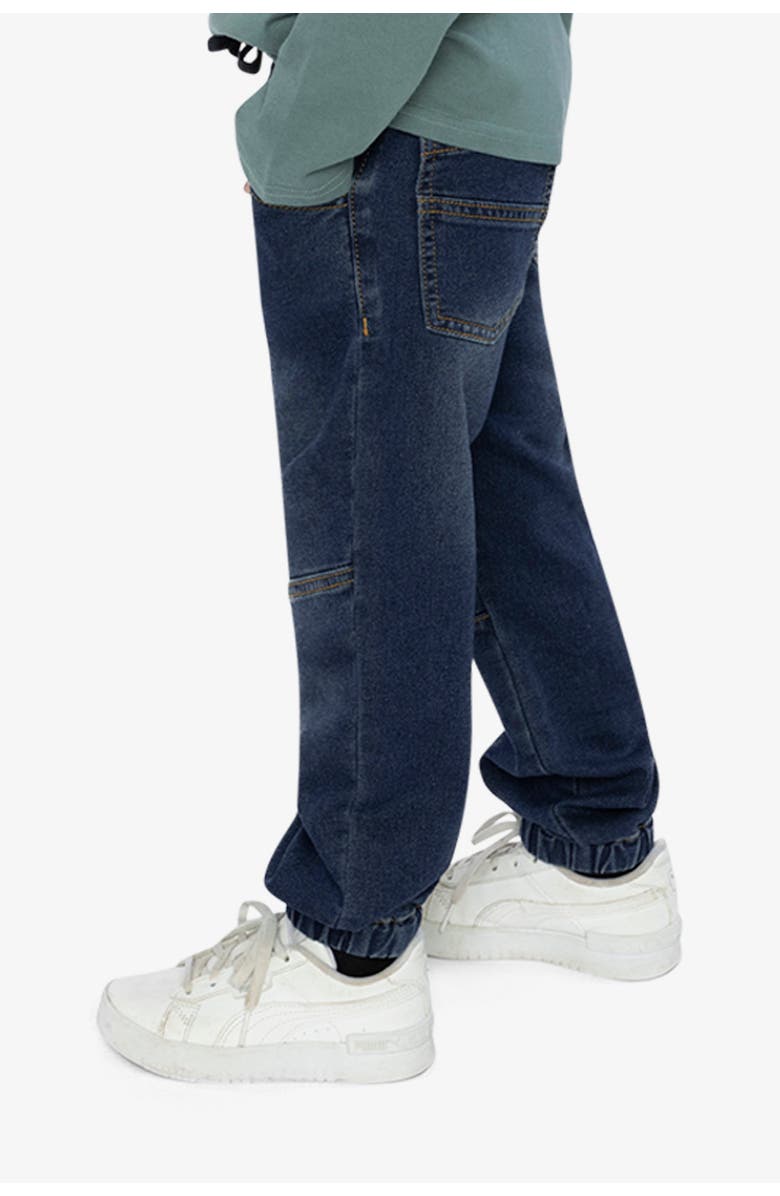 Deux par Deux French Terry Denim Relaxed Jogger Pants, Alternate, color, Navy Blue Denim