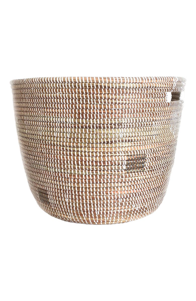 Mbare Flat Lid Storage Basket Squares Low Storage, Main, color, White