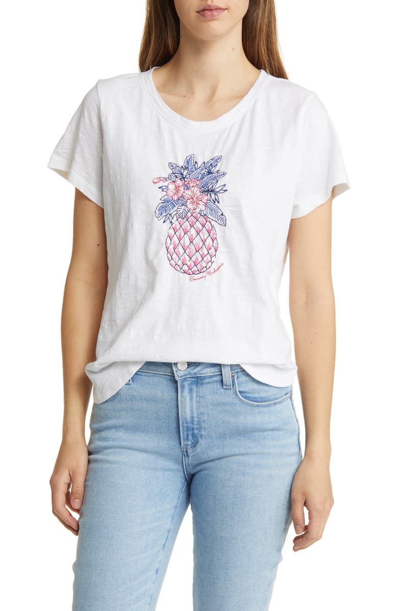Tommy Bahama American Pineapple Embroidered Cotton T-Shirt, Main, color,