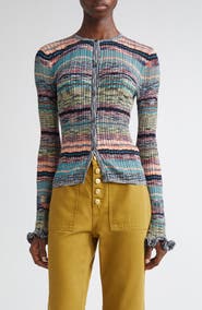 Ulla Johnson Lex Ruffle Space Dye Cardigan