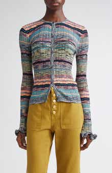 Ulla Johnson Lex Ruffle Space Dye Cardigan