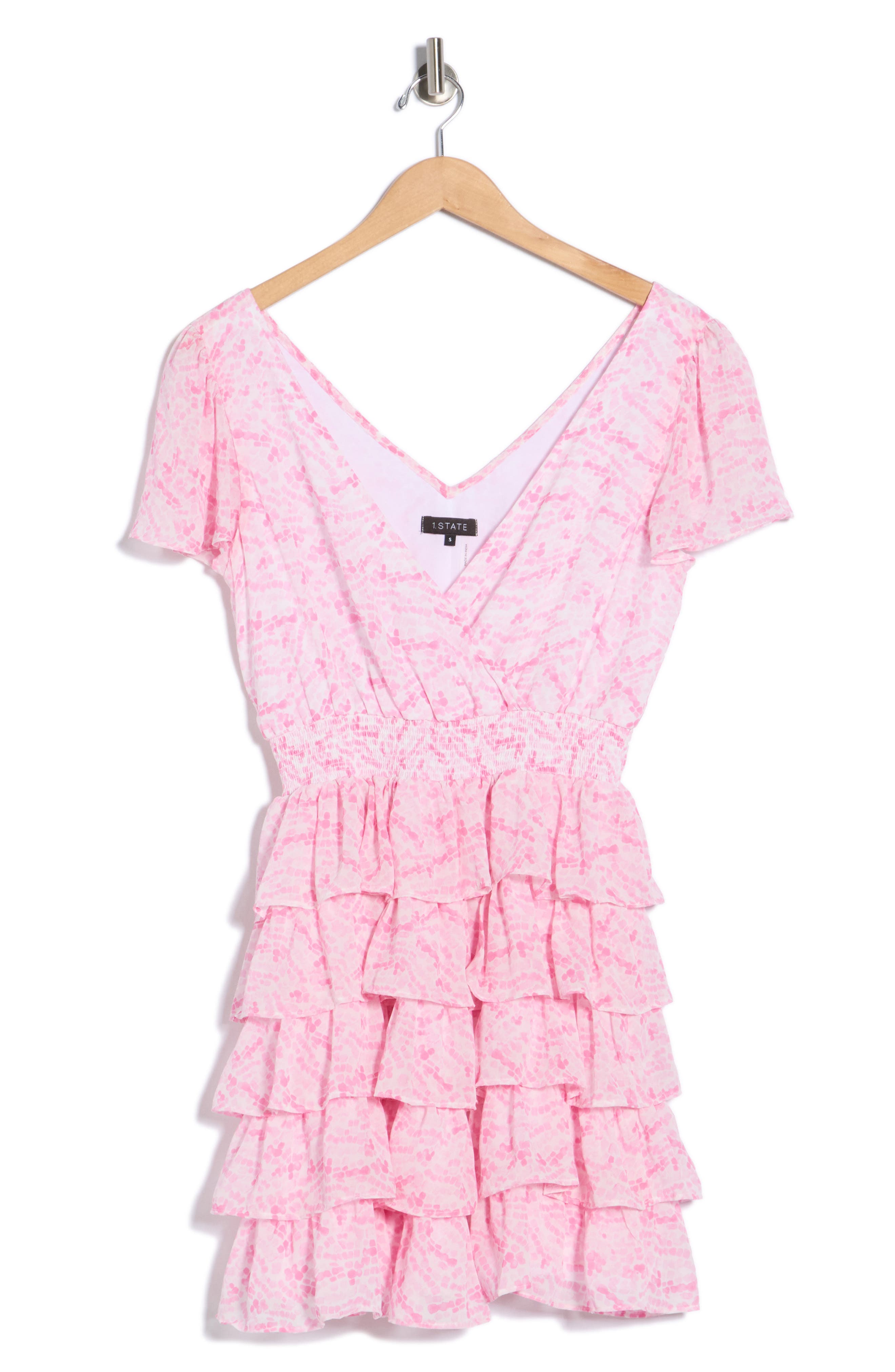 1.STATE Floral Tiered Ruffle Minidress