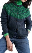 Seasalt Cornwall Port Kinnis Fair Isle Merino Wool Blend Cardigan