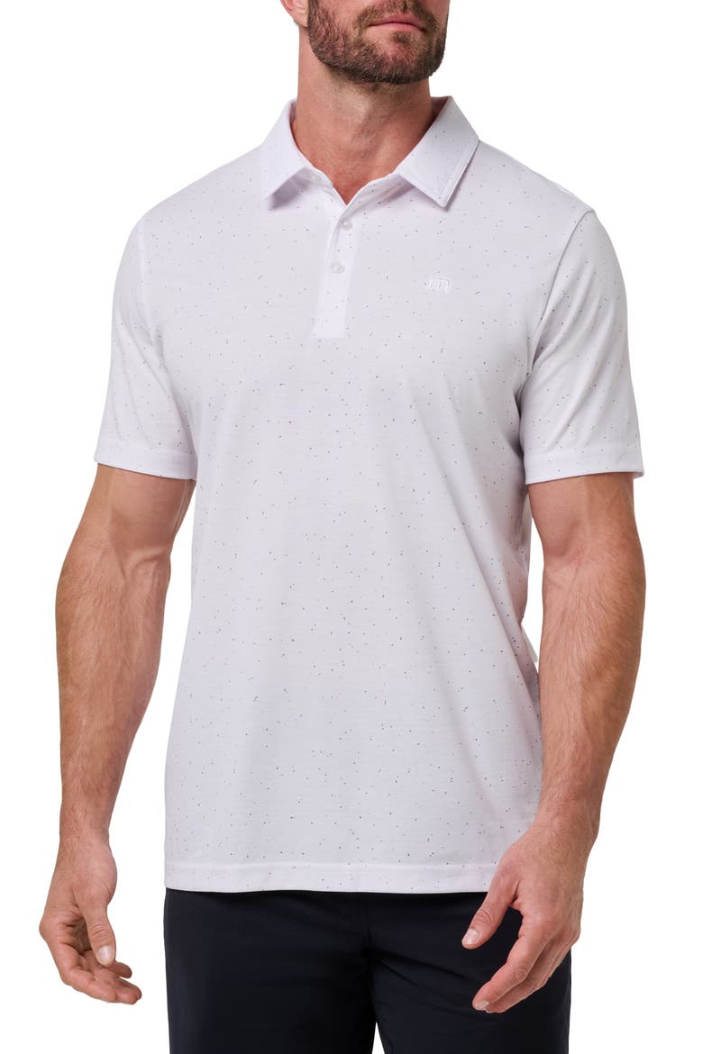 Special Trip Ditsy Cotton Blend Polo, Main, color, WHITE