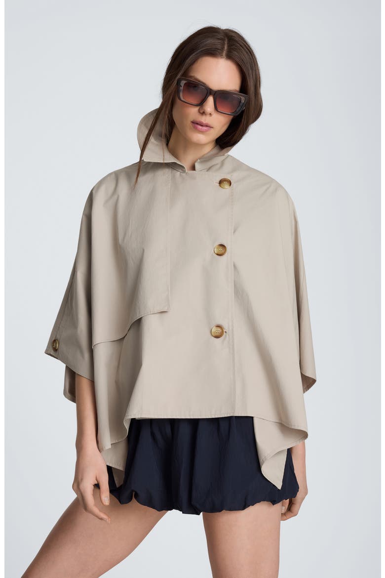Notch Collar Trench Cape, Alternate, color, SAFARI TAN