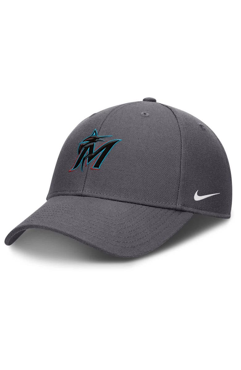 Nike Men's Nike Gray Miami Marlins Club Performance Adjustable Hat, Main, color, Gray