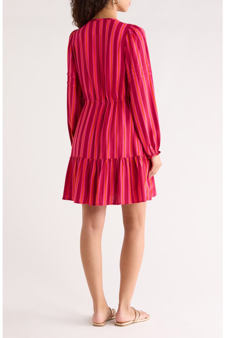 Clarisa Stripes Lomie Long Sleeve Minidress, Alternate, color, FUCHSIA-ORANGE