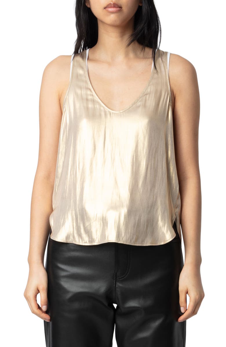 Zadig & Voltaire Tarys Satin Tank, Main, color, 