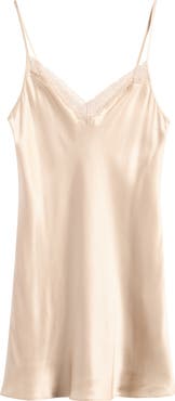 Etam Milky Lace Trim Silk Chemise