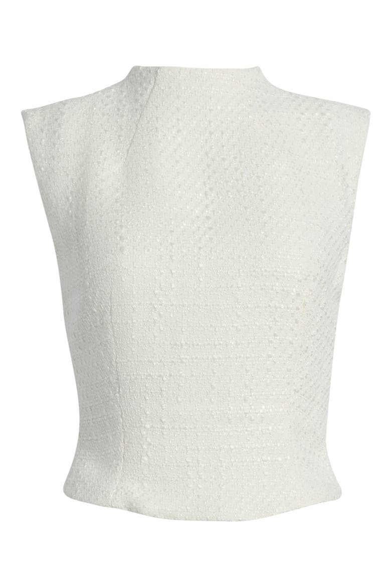 Bouclé Top, Alternate, color, WHITE