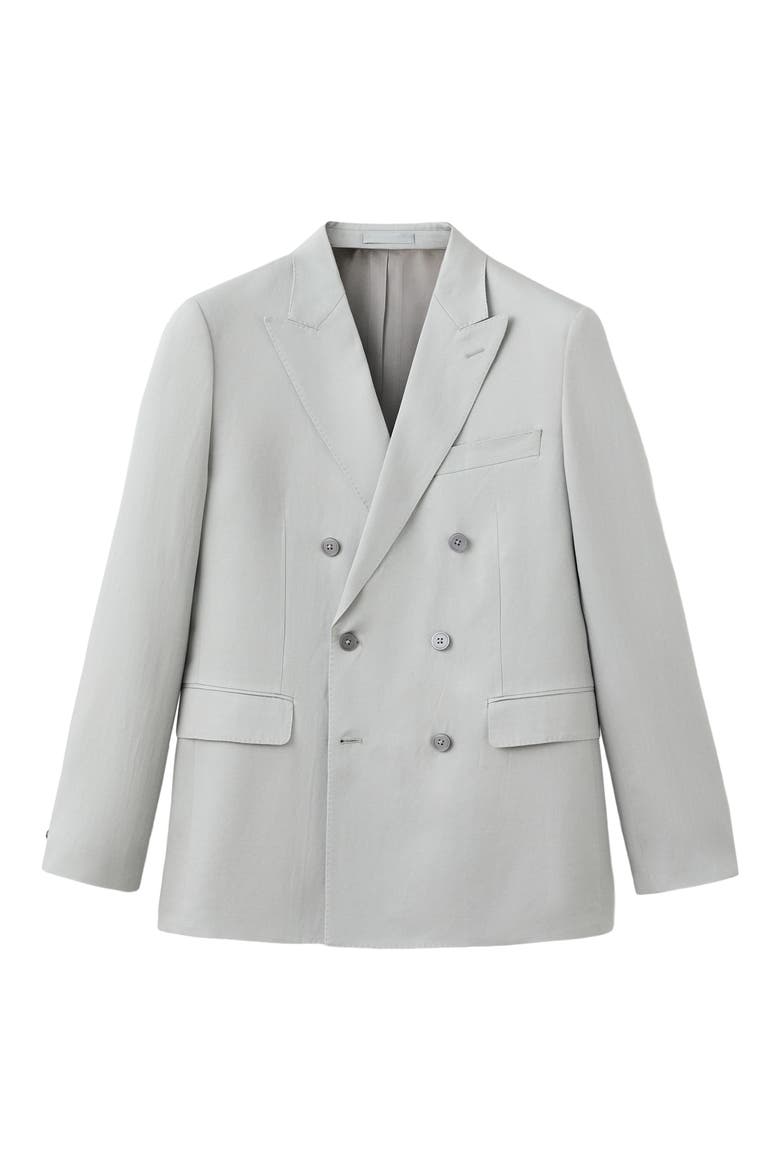 Amalfi Linen Slim Fit Double Breast Blazer, Alternate, color, GREY