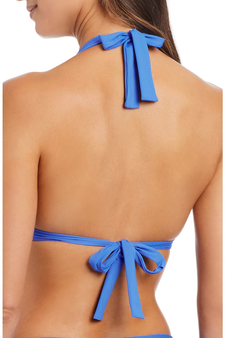 Ladder Stitch Halter Bikini Top, Alternate, color, ELECTRIC BLEU