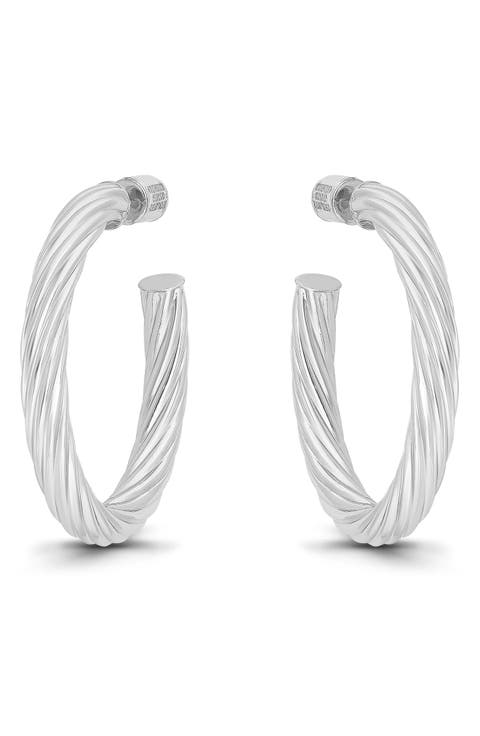 TWIST 30MM OVAL HOOP EARS